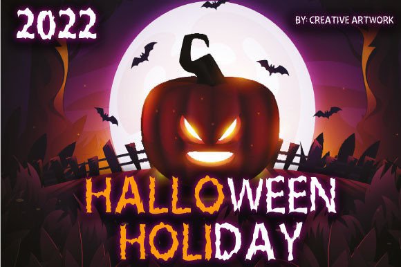 Hallo Holi Display Font for Halloween Web Design