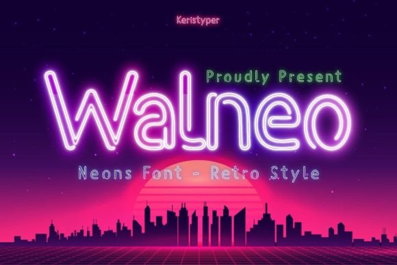 Walneo: A Retro Neon Display Font for Impact